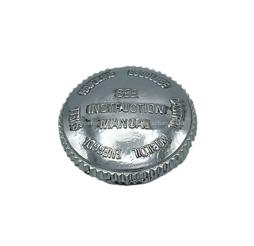 Inscribed oil tank cap - inscribed,